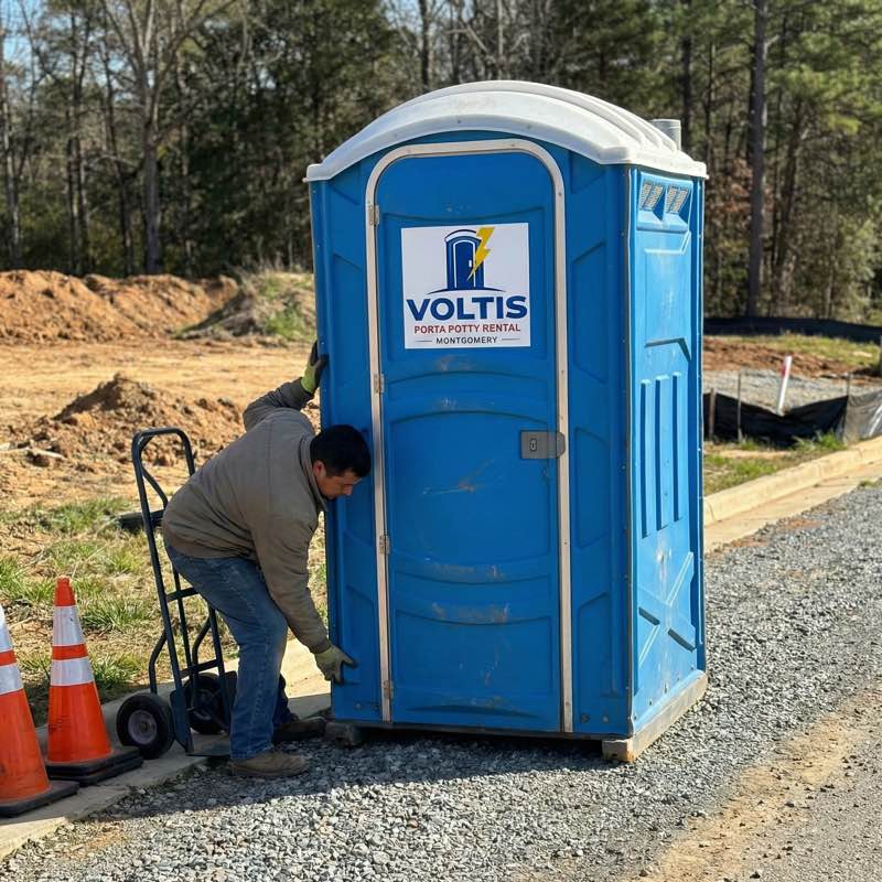 Porta potty delivery at construction site